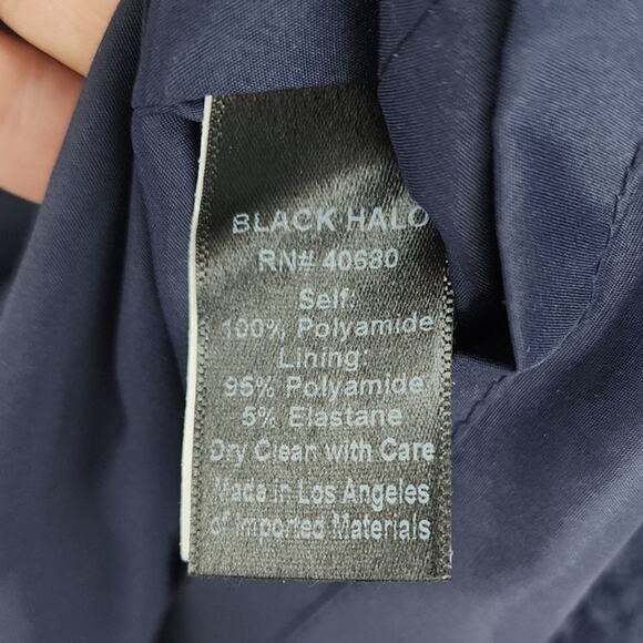 New NWT Black Halo Ora Lace‎ Sheath Party Navy Blue Foral Mini Dress Size 6 - Picture 13 of 16